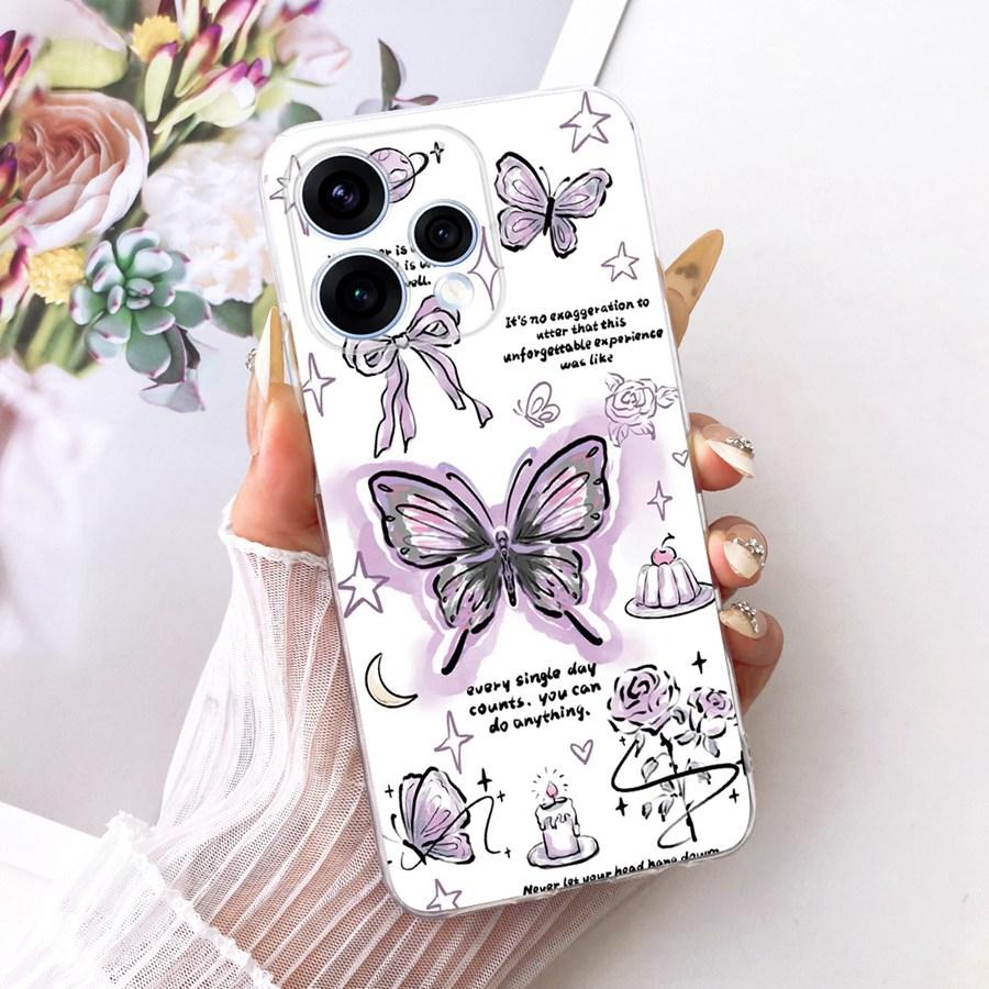 Case For OPPO Reno15 15F Protective Case For OPPO Reno15 F CPH2801 Reno 15  5G Capa Flower Soft Silicon TPU Phone Cover