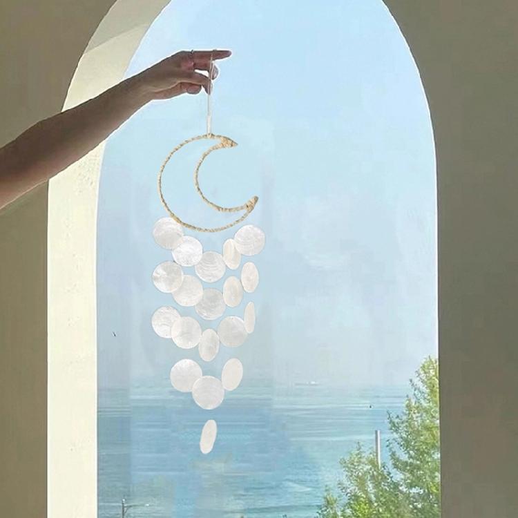 Handcrafted Capiz Shell Windchime Coastal Styles Decors forOutdoors Indoor,Garden Decorations Wind Chimes for Outside