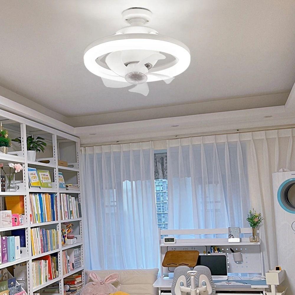 Remote Control Ceiling Fan 2 In 1 Electric Cordless Fan Hanging Fan with LED Light  Bathroom