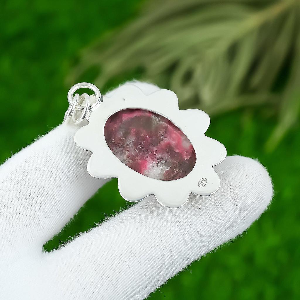 Wedding Gift For Her 925 Sterling Silver Natural Thulite Gemstone Pendant