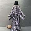 European and American Black & White Floral Cotton Cardigan for Seaside Vacation and Beachwear