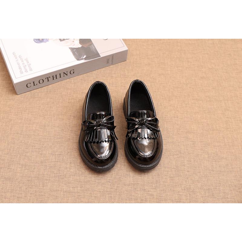 Kids Girls British Style Tassel Princess Mary Jane Leather Dress Shoes