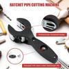 PVC Pipe Cutter Heavy Duty 2 in 1 Ratchet Hand Tool Adjustable for Copper Plumbing Construction Industrial Maintenance