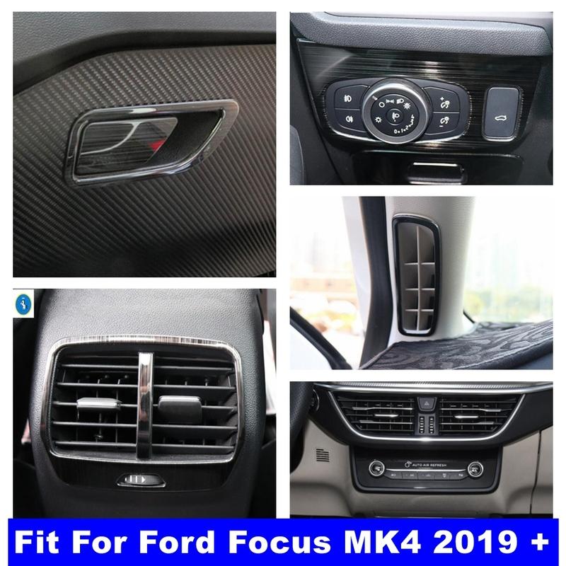 Schwarz Gebürstet Auto Handschuhfach / Kopfsteuerung / Säule A Hinten Lüftungs AC Abdeckung Zierleisten Zubehör für Ford Focus MK4 - 2025