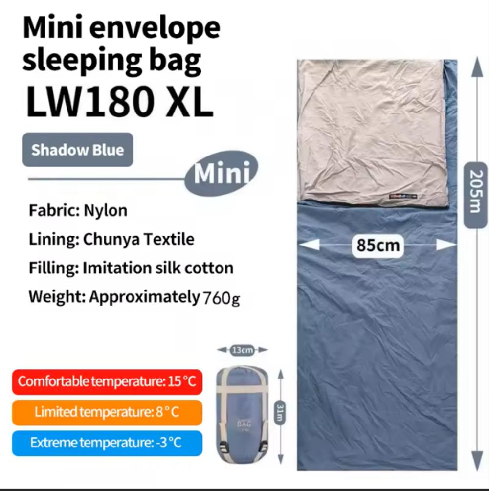 Outdoor camping, tourism, mountain climbing, adult sleeping bag, mini portable nylon cotton, machine washable, multi splicing