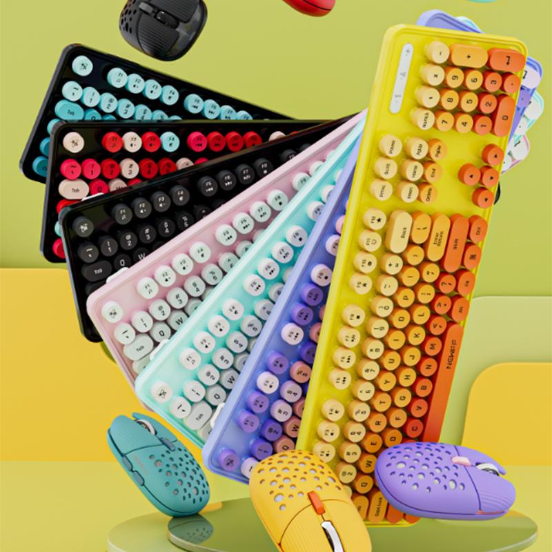 

EF128 2,4G разноцветная беспроводная мышь и набор беспроводной клавиатуры, 104 клавиши, 2400 точек на дюйм, офисная клавиатура для Mac, Windows, Android, комбинированная мышь