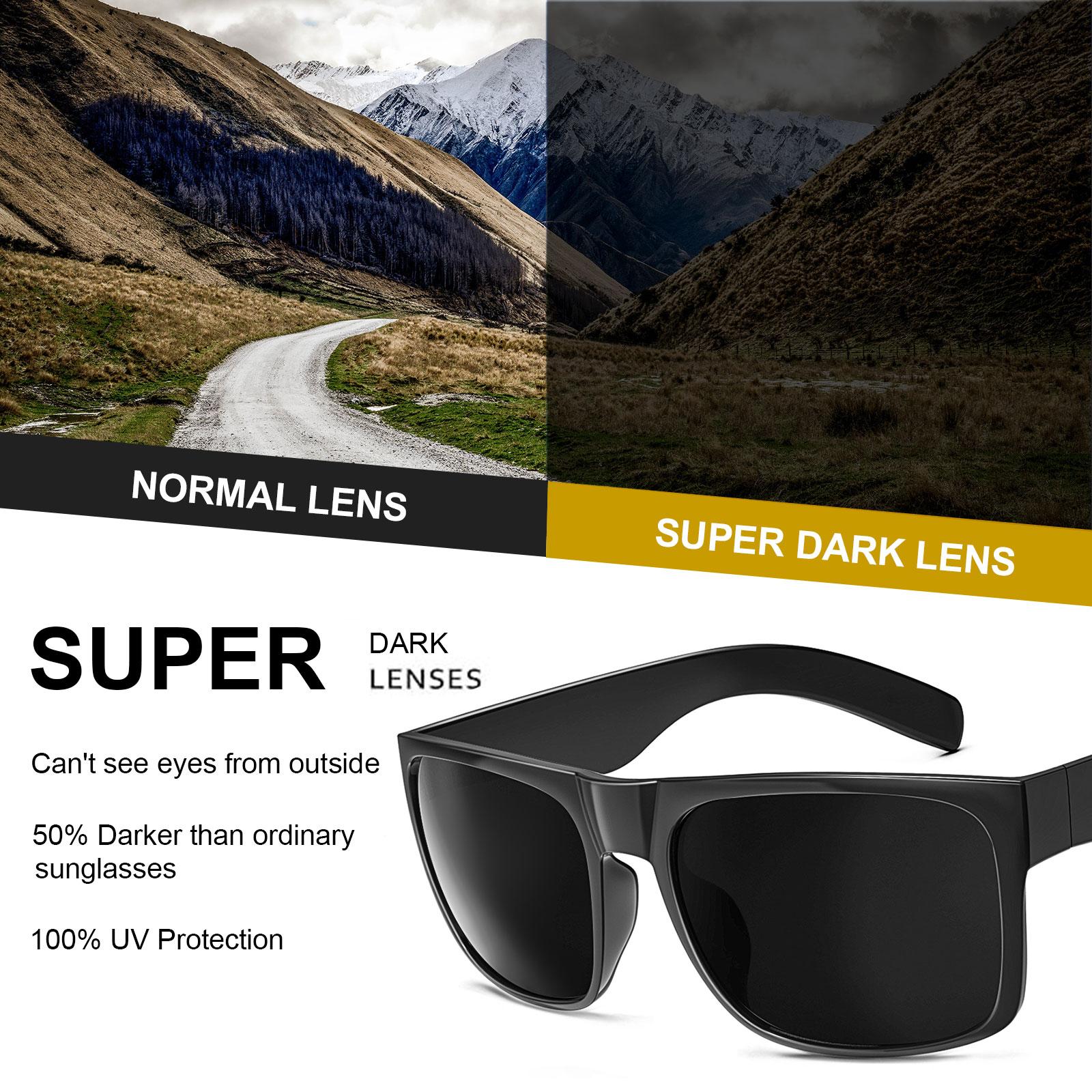 Punika Chen Men's Dark/Black Maxjuli Big Head Sunglasses For Extra Large Square Sun Glasses W8004