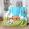 Cartoon Print Bear and Pa Blanket Cute Bubu  Dudu Series  S Warm Flannel Soft Comfortable Home Bed#(5)