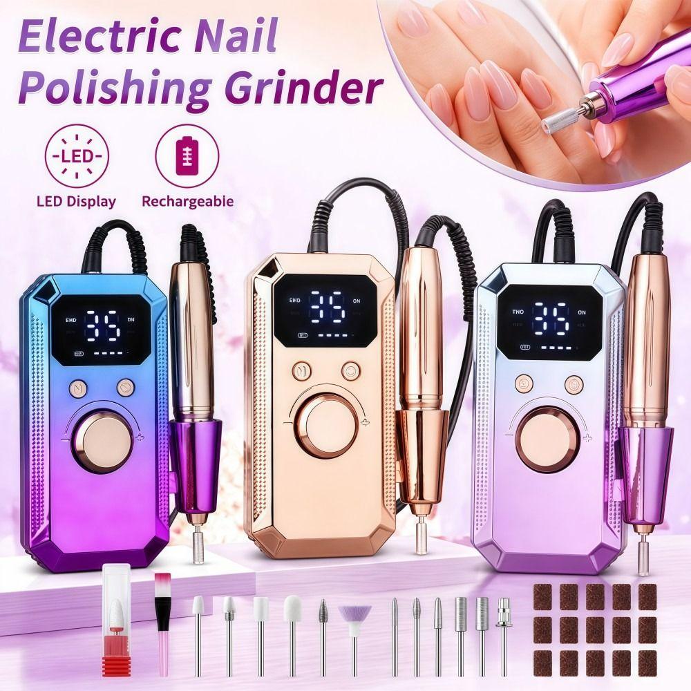 LED Display Electric Nail Polishing Grinder Rechargeable Nail Grinder Nail Tools