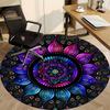 1PC Mandala Artwork Office Round Rug, Non slip, Soft and Durable Office Rug for Interior Decoration, Perfect for Office