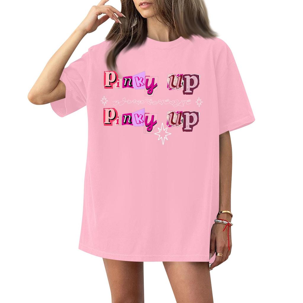 Women's Casual Fashion Round Neck Casual Print Short Sleeve T-Shirt Top