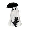 Resins Ghostly and Black Cats Sculpture Halloween Gothic Decors Perfect For Desktop Bookshelves Mysterious Atmospheres