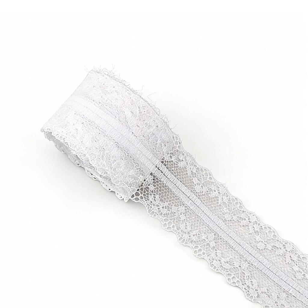 10m/Rolle 35mm weiß/schwarz Spitzenband Dekoration, niedliches Geschenkverpackungsmaterial