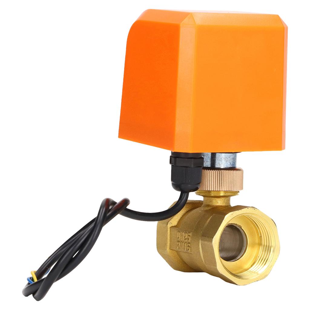 Motorisiertes Kugelventil, 2-adrig, 2-Wege, normalerweise offen, DN25, Messing, ABS, Synchronmotor, AC220V
