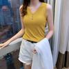 Large Women's Ice Silk Knit V-Neck Camisole: Summer All-Match Sexy Sweater Top