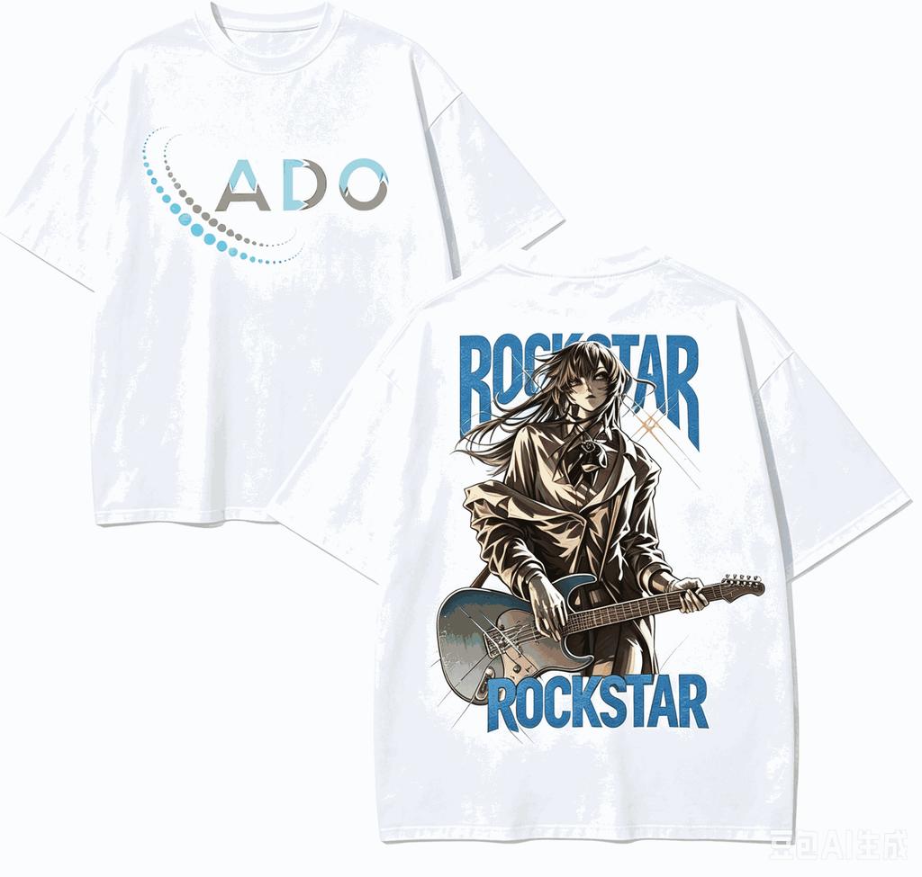 Ado Anime Lover T-shirt Men Women Harajuku Cotton New Model High Street Retro Fashion Oversized Unisex Couples Soft High Quality Couples Tops
