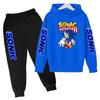 Children's Sportswear Set-Sony Cartoon Animation Printed Hooded Jacket+trousers Comfortable Fit Suitable Boys Girls Aged3to13
