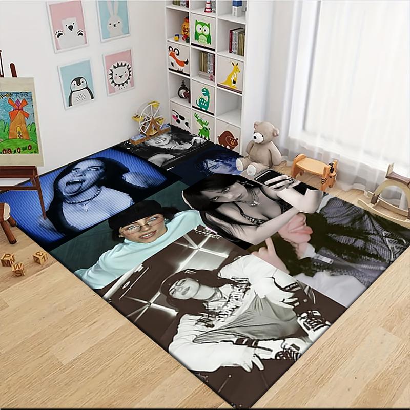 Music Video Montage Carpet Rug Soft Washable Anti Slip Home Living Room Sofa Mats Personalized Christmas Rug