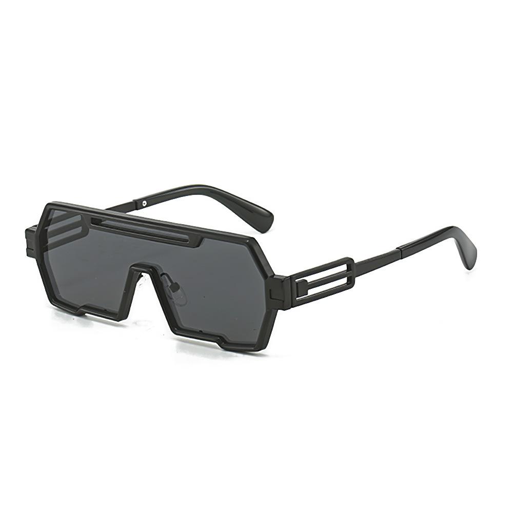 Fashionable Sunglasses For Women Geometric Gold Frame Sunglasses With Metal Stripes Personalized And Charming Women'S Glasses