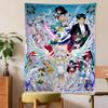 Anime S-Sailor Lovely M-Moon Tapestry Art Printing Japanese Wall Tapestry Anime Wall Hanging Home Decor