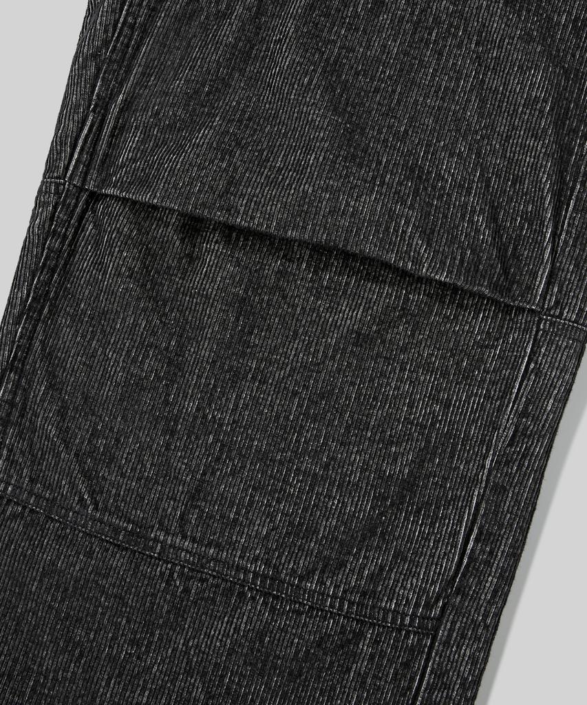 Beodeonteu Corduroy Cut-Out Layered Pants [Black]