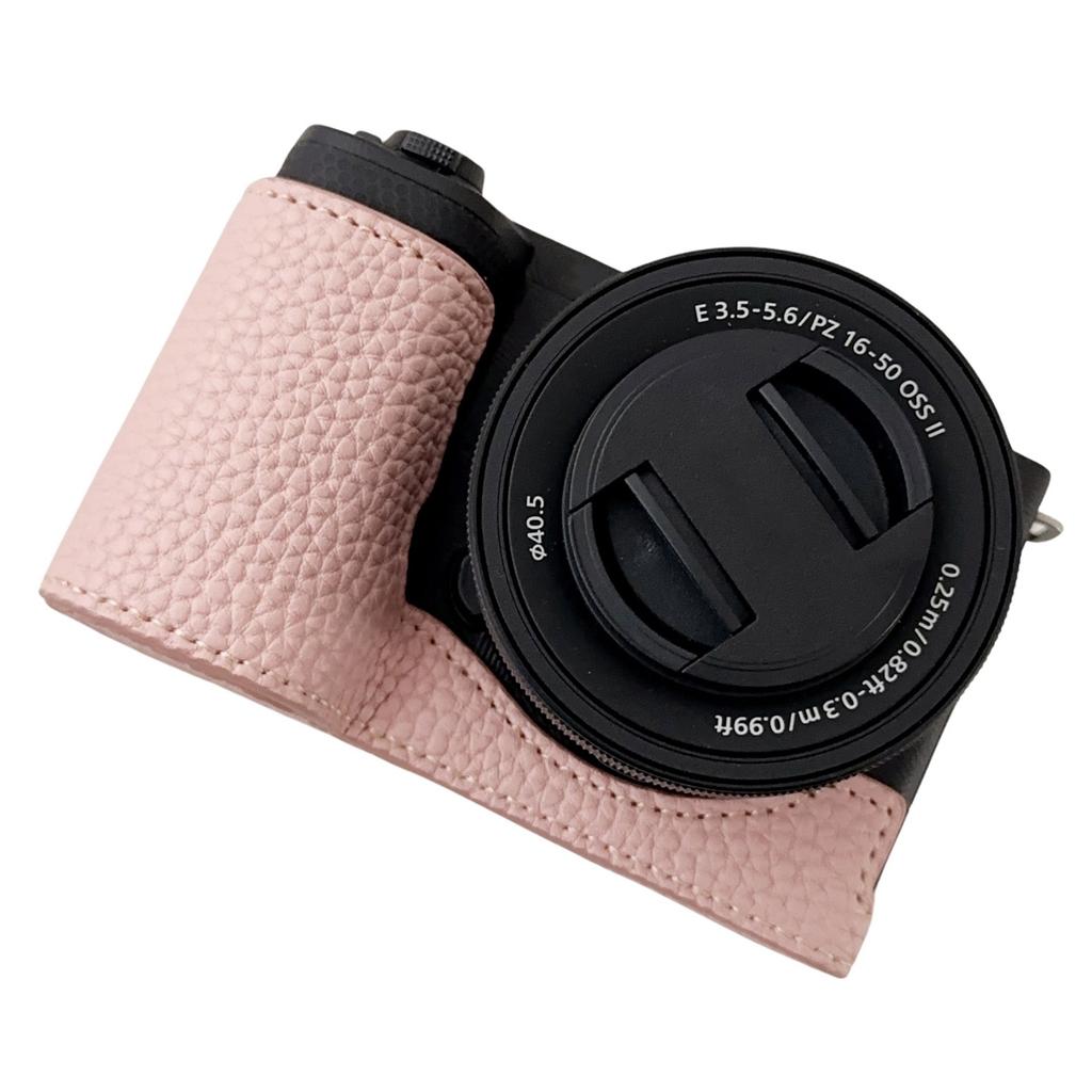 For Sony Alpha ZV-E10 II Camera Case PU Leather Protective Cover with Screw Hole