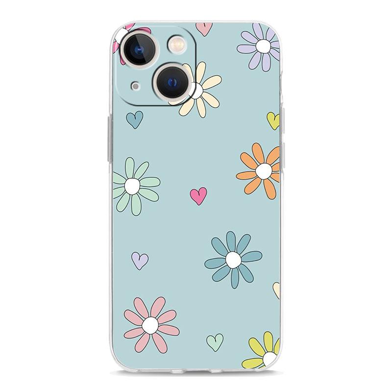 Phone Case For iPhone 17 Cases iPhone Air 16 15 12 13 14 Pro Max 7 8 Plus 16Pro iPhone11 Clear Soft Cover Elegant Flower