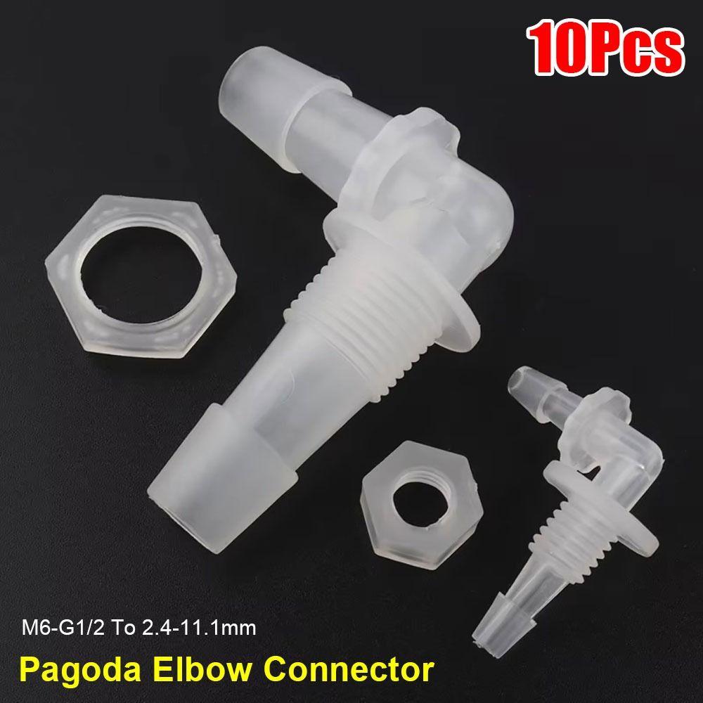 10Pcs Plastic Pagoda Elbow Connector Irrigation Hose Fittings for Aquarium Fish Tank Fittings