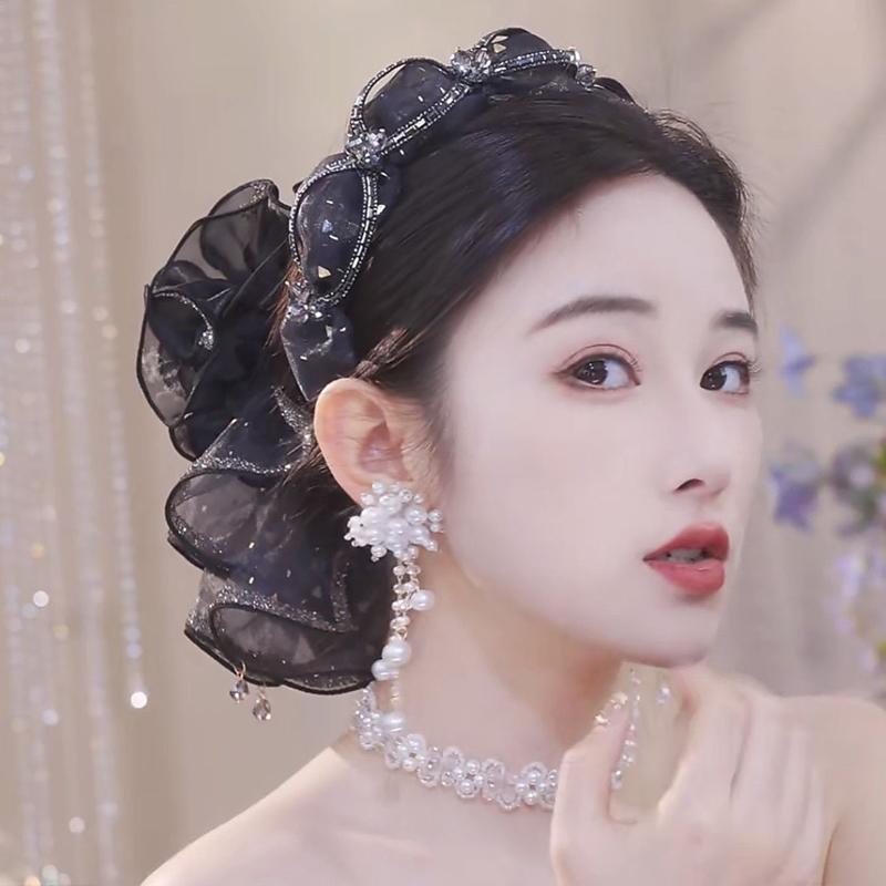 French Elegant  Butterfly Clip Korean Temperament Mesh Ponytail Clip Hair Accessories