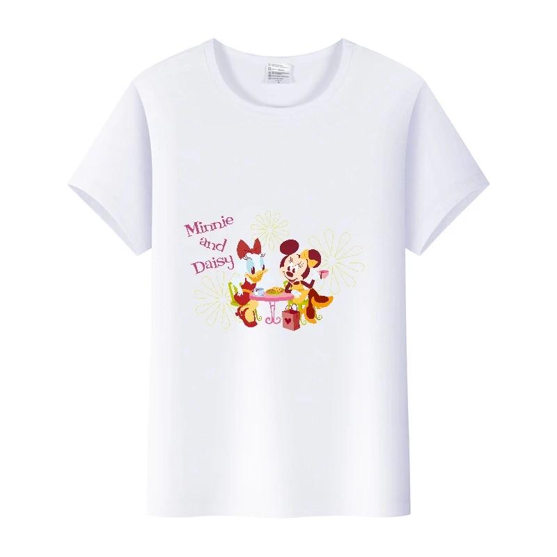 Casual Cartoon Minnie Summer Blouses T-shirt White 2000s Tees Tshirt Mickey Mouse Tops Oversized Clothes Unisex