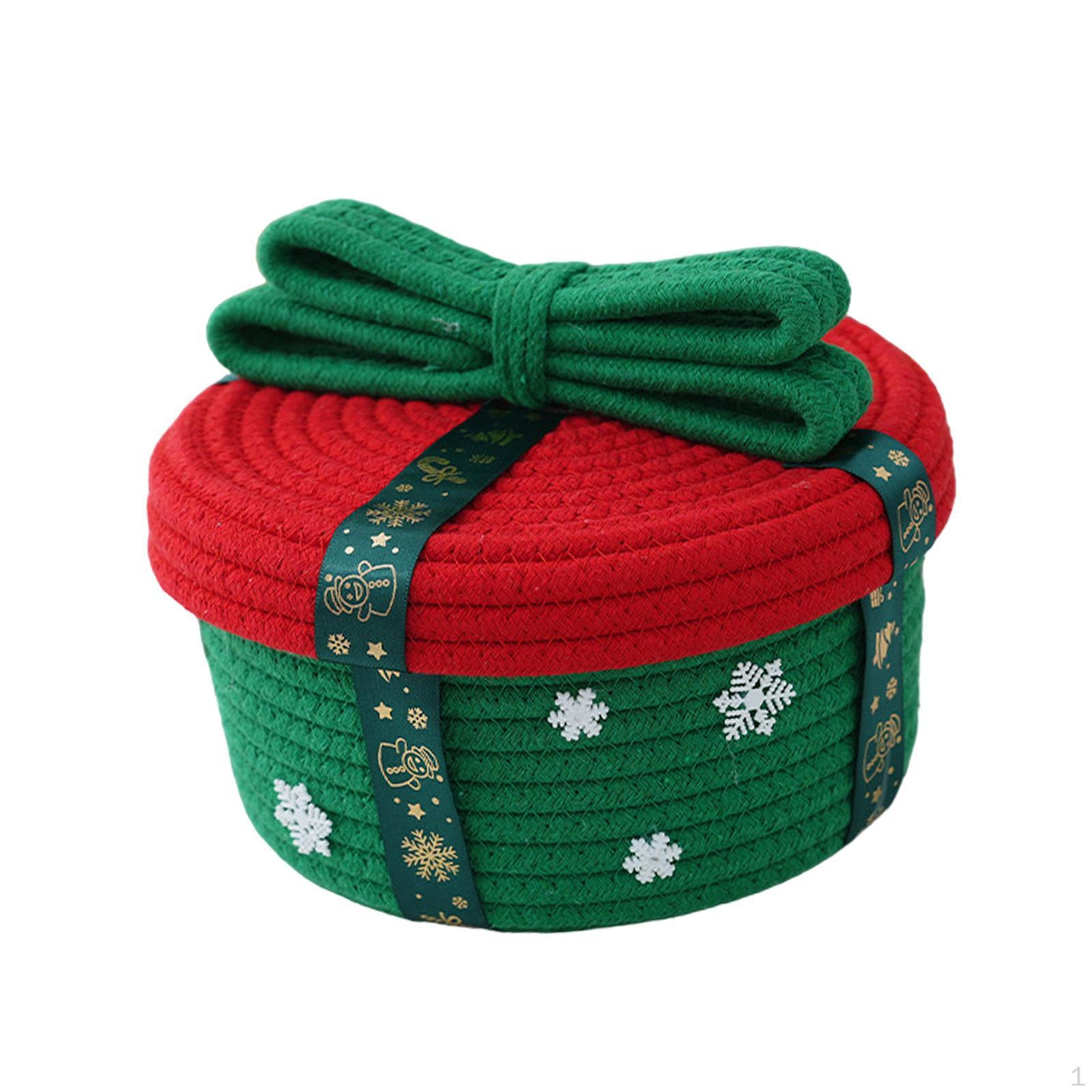 Christmas Basket Cotton Rope Shelf Desktop Sundries Storage Green 22x12cm 1609₽