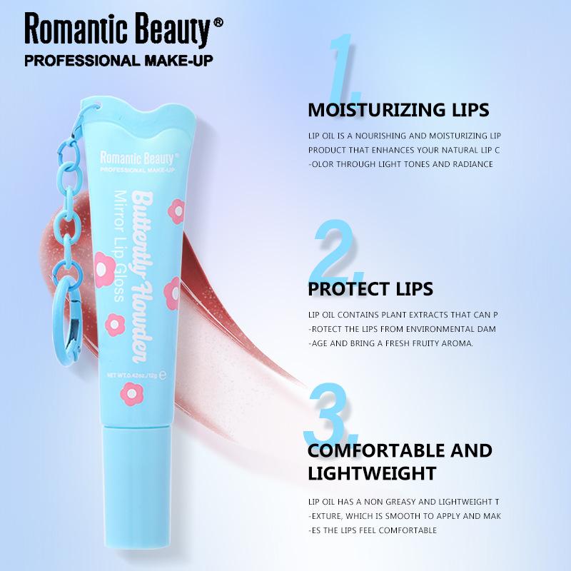 RMT Tinted Lip Glaze Moisturizing Lip Oil Mirror Watery Lip Glaze with Hook Lip Makeup
