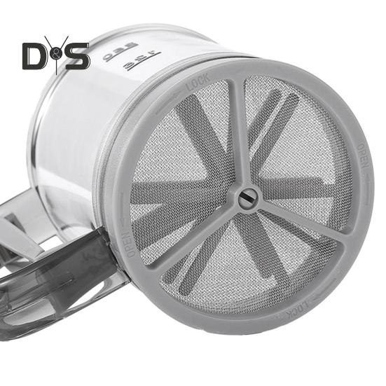 Síto na mouku jednou rukou lis Jemné síto na mouku Kuchyňský nástroj na pečení koláčů Cukr Kakaový prášek Koření