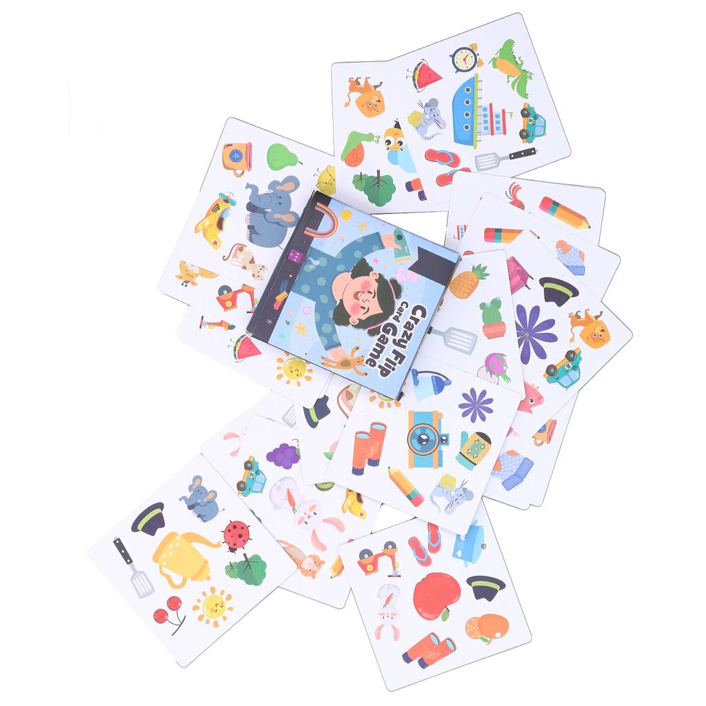 Matching Card Games Flip Card Family Board Game Early Learning Toys Gifts for Toddlers and Kids