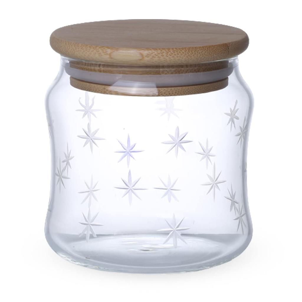Retro Pickle Glass x Snow Current Model J-kitchens Jar/Heat-Resistant Canister, 7.6cm 9.0cm, 380cc, Pattern, Concave,