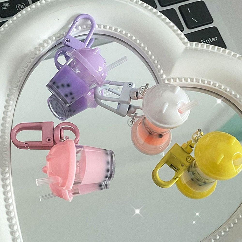 Bag Pendant Mini Pearl Milk Tea Keychain Car Keychains Resin Keychain Couple