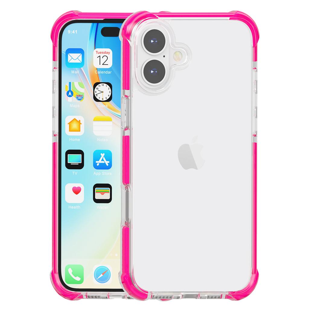 Etui na iPhone 16 Cztery Narożniki Odporne na Upadki Przezroczyste TPU + TPE + PC Pokrowiec na Telefon