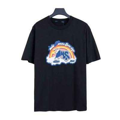 2026 Koszulka z nadrukiem monogramu oversize, Całościowy wzór, Lekka, Unisex, Koszulka dla par
