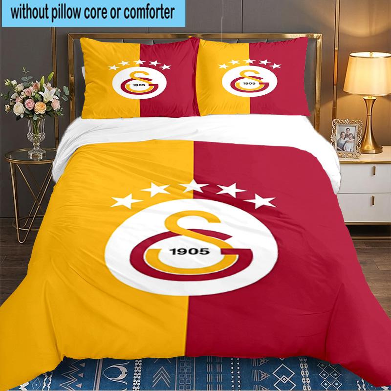Emblema del Galatasaray Football Club Set Biancheria da Letto 3 Pezzi, Ideale per 1 Copripiumino e 2 Federe Perfetto come Regalo per Fan, Ideale per Camera da Letto, Dormitorio