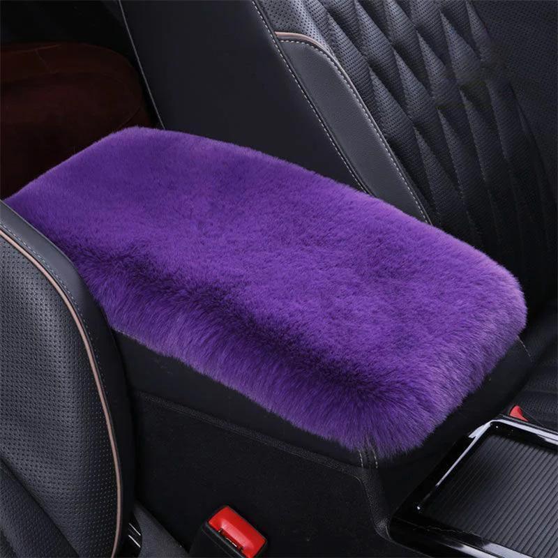 Cute Car Armrest Box Plush Cover Cushion Warm Center Console Arm Cover Pads Stowing Tidying Universal Automobile Interior Decor