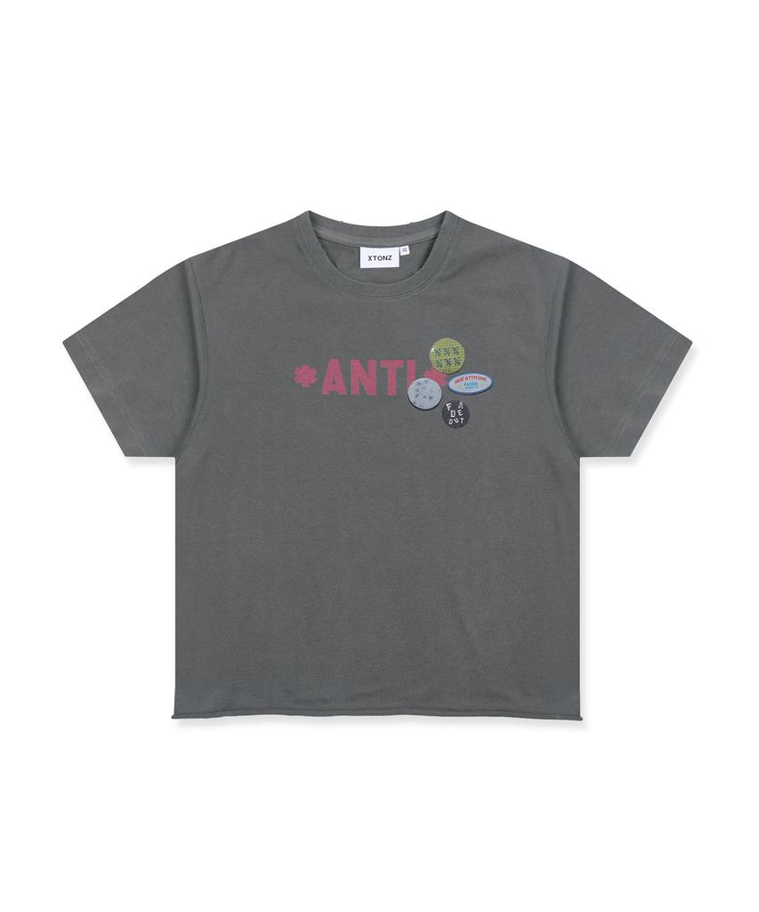 XTONZ Xf010 Anti-Pin Badge T-Shirt (Charcoal)