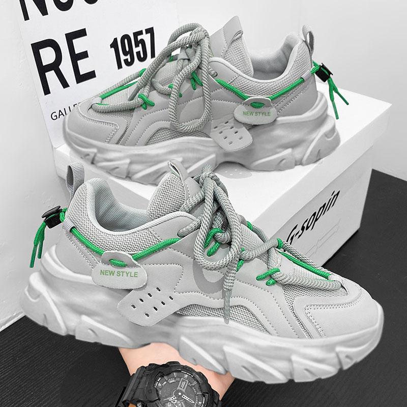 

Мужские повседневные кроссовки, новые, высококачественные, удобные, универсальные, белые, для бега на открытом воздухе, на четыре сезона, роскошные мужские туфли на платформе 40 серый