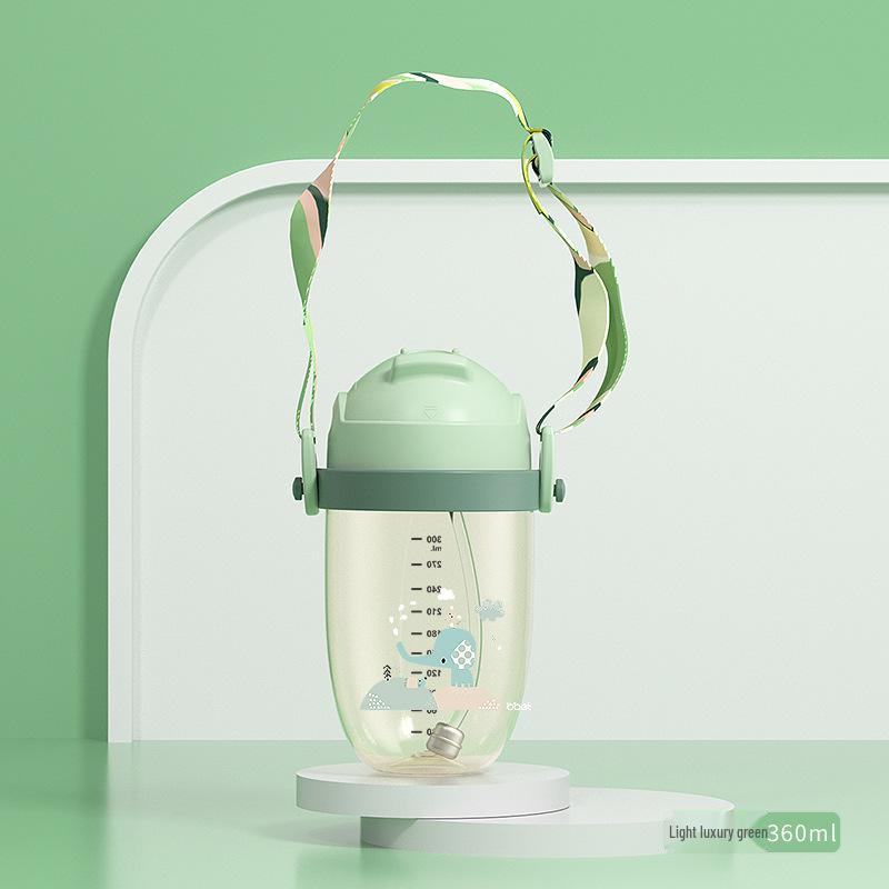 

Большая емкость PPSU соломенная кружка для детей - портативная бутылка для воды с дизайном слоненка для детского сада