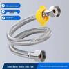 304 Stainless Steel Braided Water Inlet Hose, High-Pressure 4-Point Connection for Toilets and Water Heaters