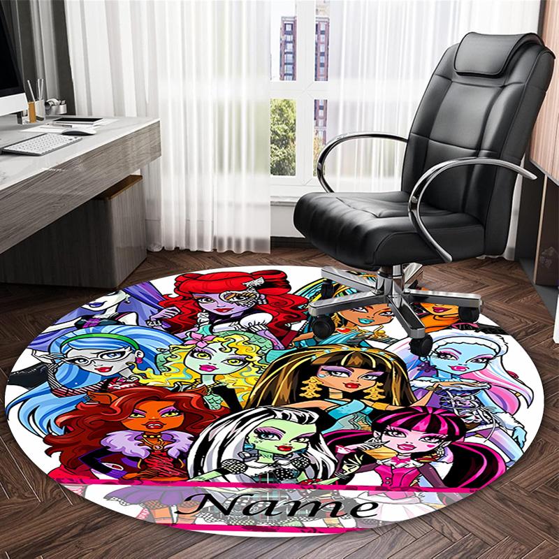 Customizable Monster High Draculaura2 Round Non-Slip Carpet - Ideal for Garden, Picnic, Office, Perfect for Decoration, Suitable For All Seasons