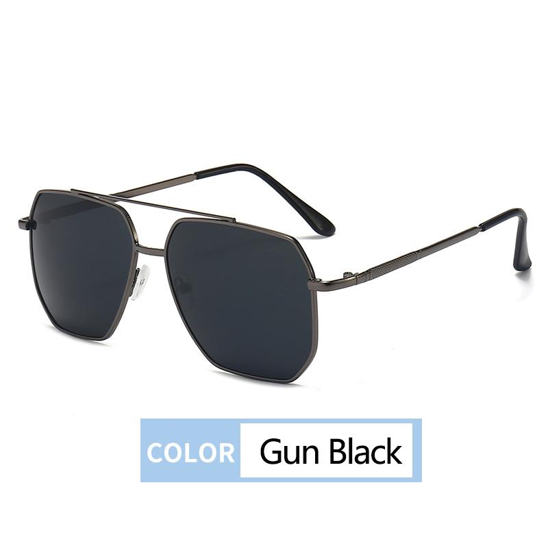 New Fashion Double Beam Sunglasses Trend Retro Men Toad Mirror Leisure Driving Fishing Business Sun Glasses Uv400