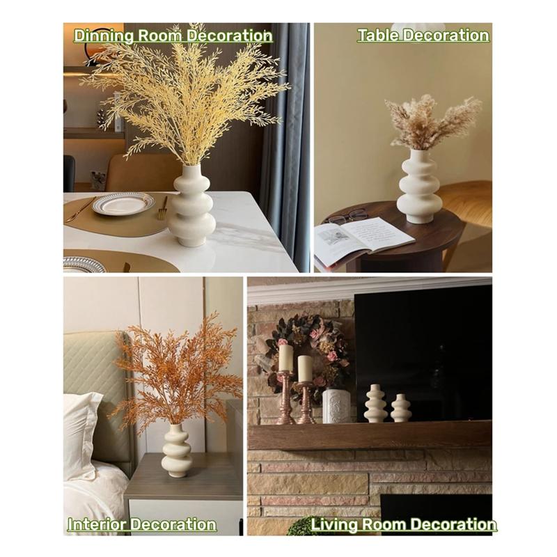 Synthetic Resin Vases Set 2 White Round Vases,Modern Dried Flower Vases