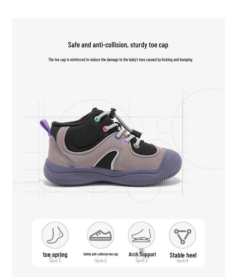 Abckids Winter Hiking Shoes for Kids - Non-slip Thick Sole, Warm Cotton Lining for Boys & Girls
