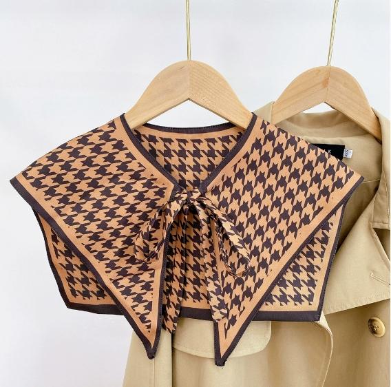 New Design Floral Shawl Fake Collar Women Detachable Collars Big Lapel False Collar Shoulder Wrap Scarf Clothing Accessories