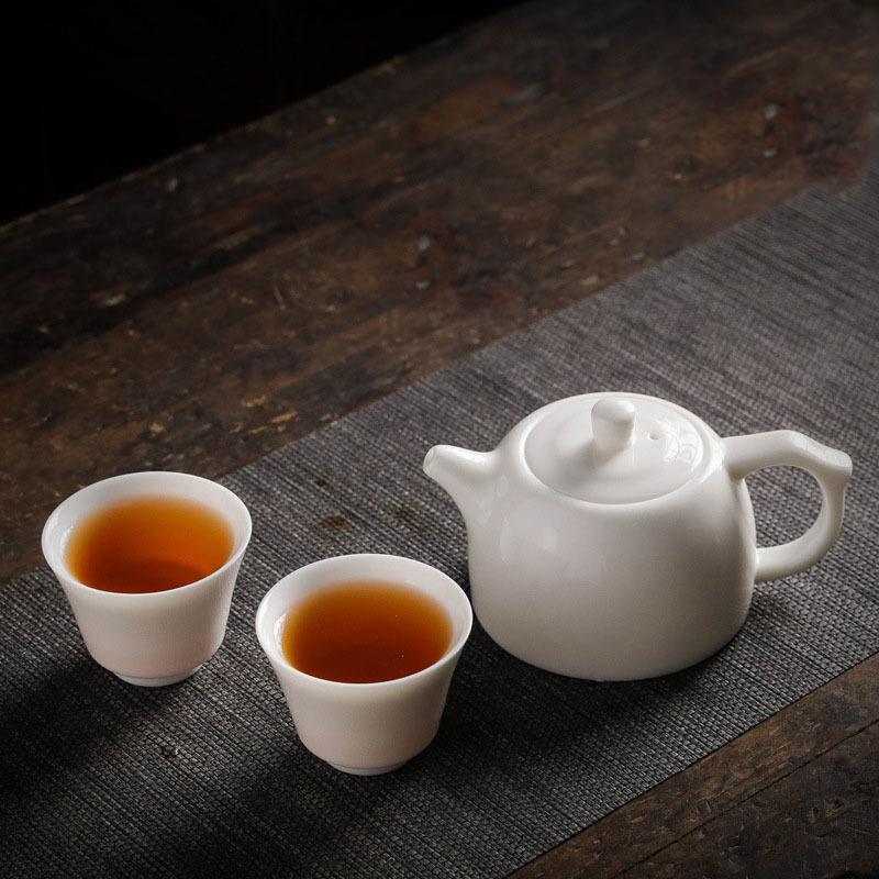 

175 мл Древний Белый Нефритовый Фарфор 1 Горшок 2 Чашки Набор Dehua Керамический Чайник Ручной Работы Кунг-Фу Чайные Мастерские Горшки Домашние Путешествия Чайные Сервизы